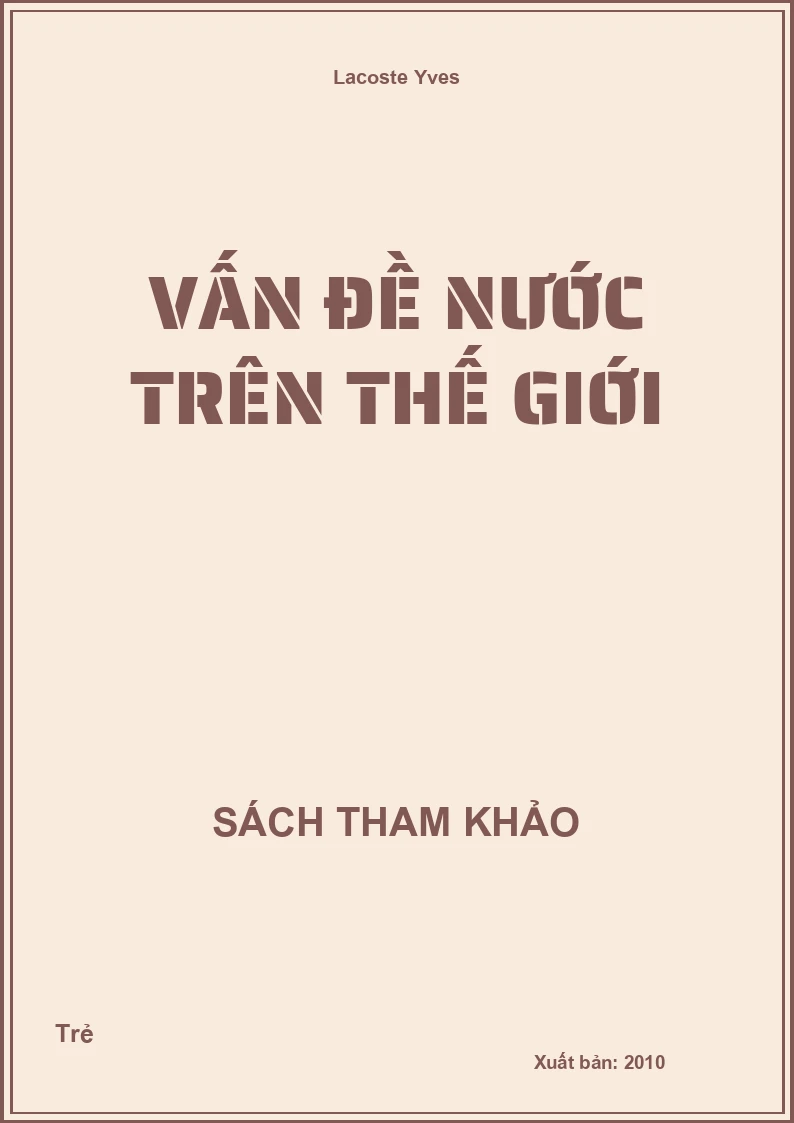 Vấn Đề Nước Trên Thế Giới