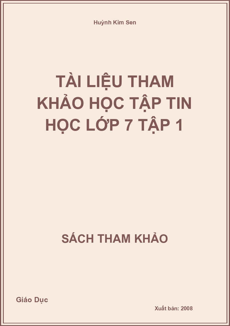 Tài Liệu Tham Khảo Học Tập Tin Học Lớp 7 Tập 1