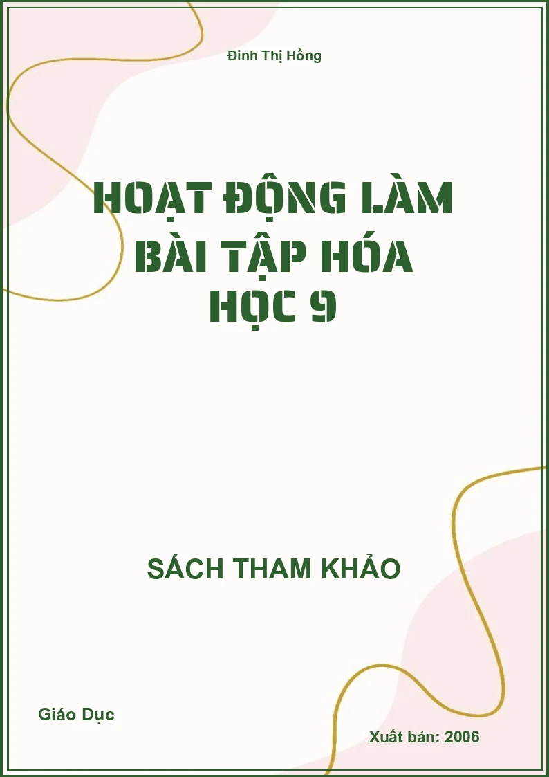 Hoạt Động Làm Bài Tập Hóa Học 9