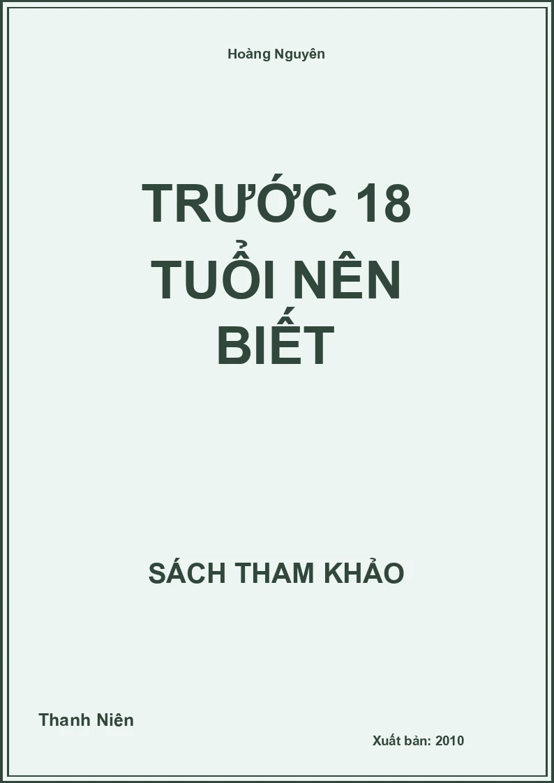 Trước 18 Tuổi Nên Biết