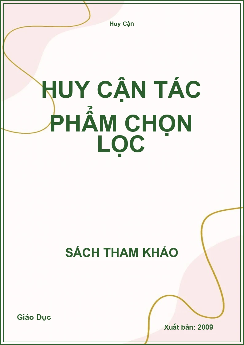 Huy Cận Tác Phẩm Chọn Lọc