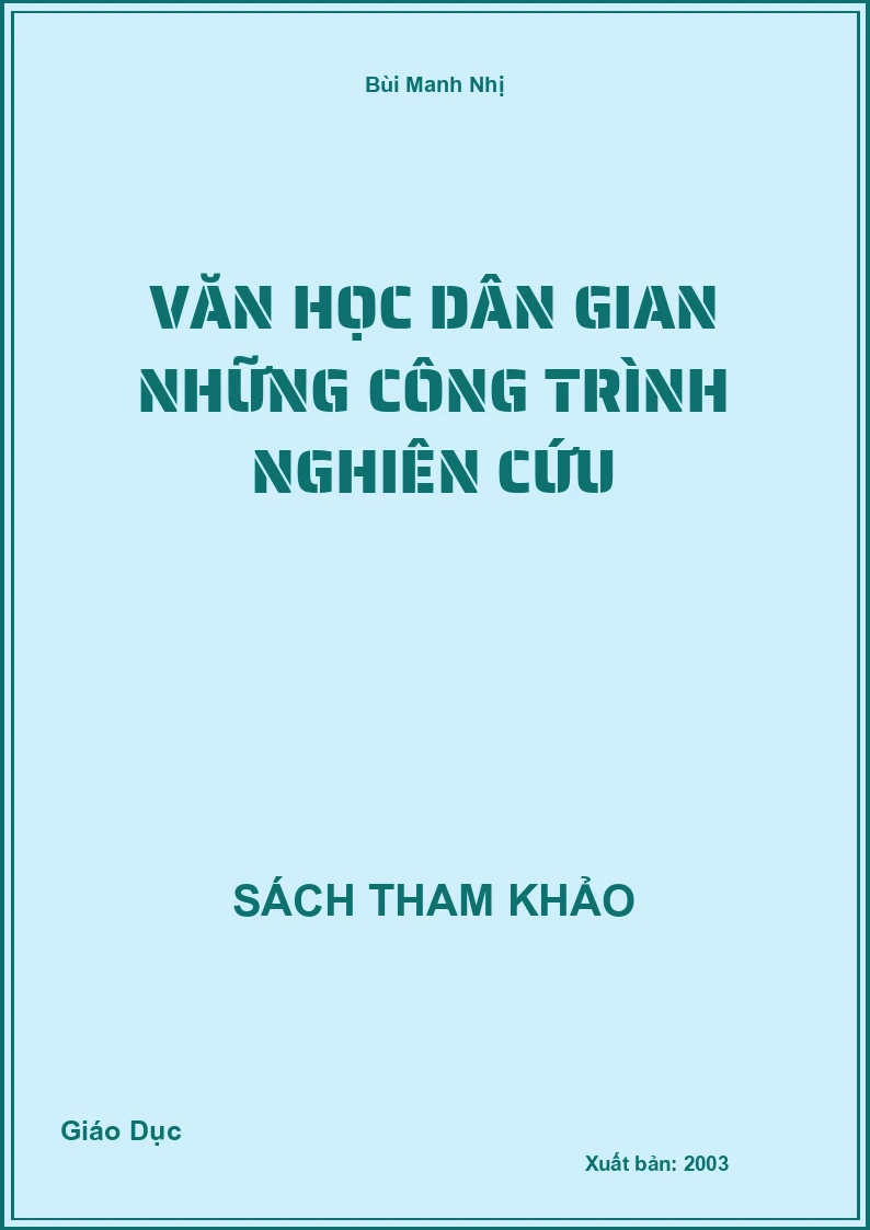 Văn Học Dân Gian Những Công Trình Nghiên Cứu