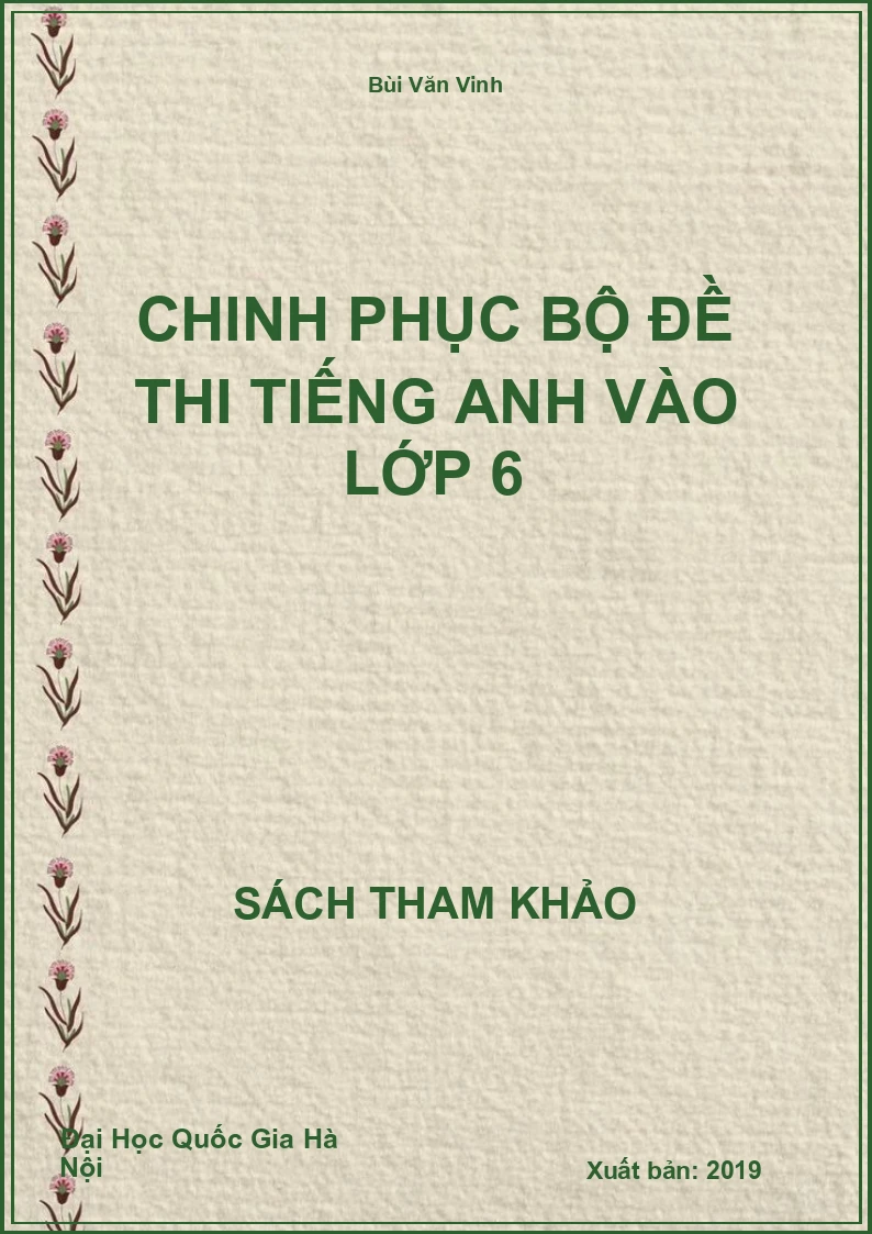 Chinh Phục Bộ Đề Thi Tiếng Anh Vào Lớp 6