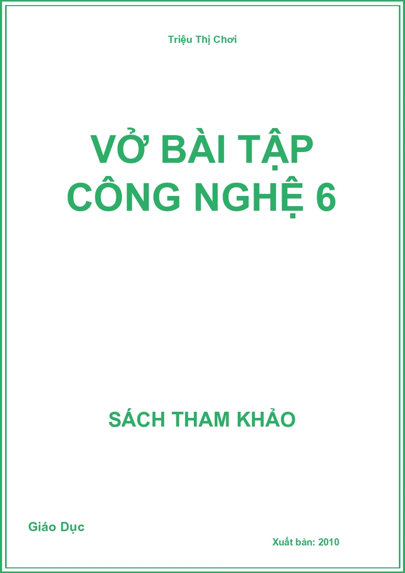 Vở Bài Tập Công Nghệ 6