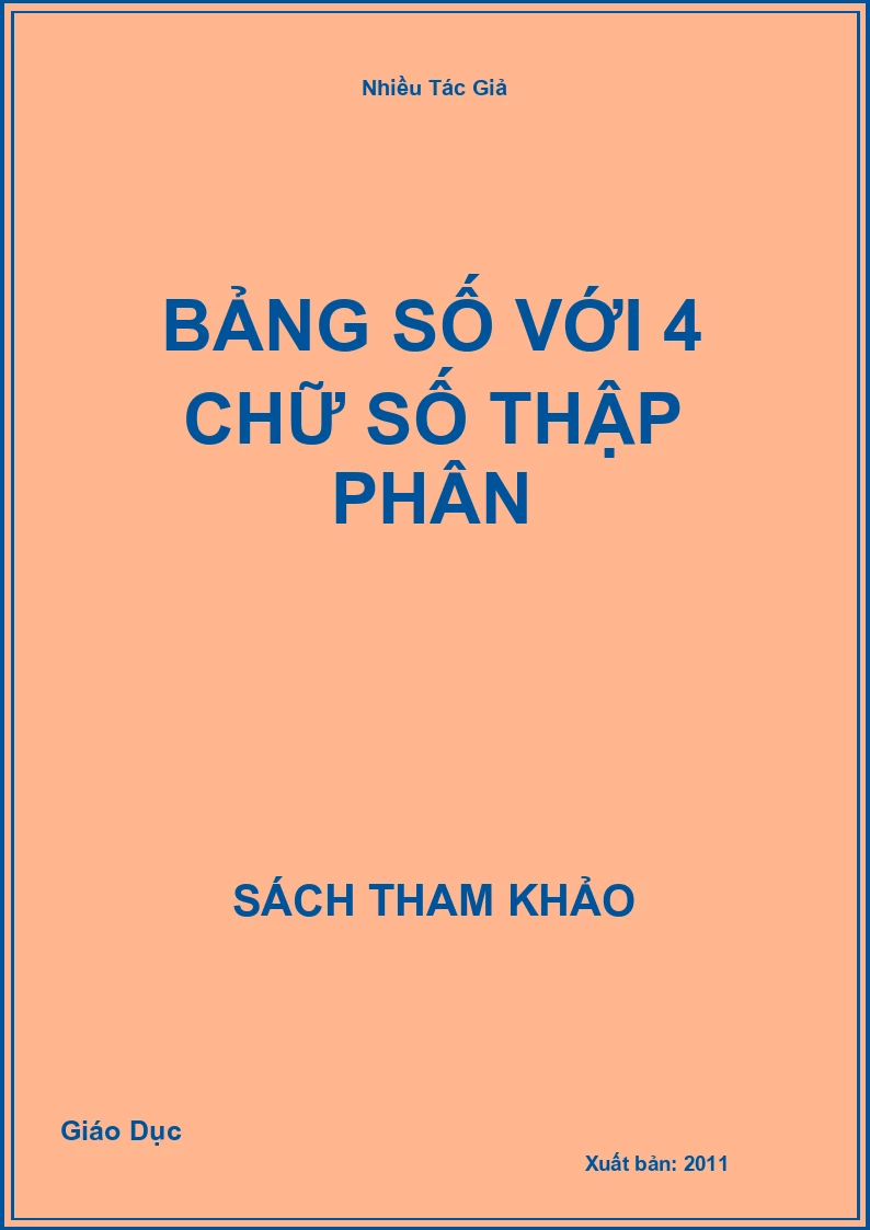 Bảng Số Với 4 Chữ Số Thập Phân