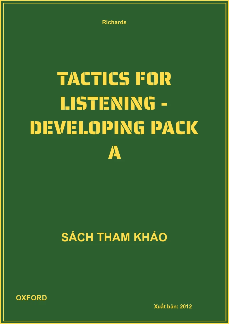 Tactics For Listening - Developing Pack A