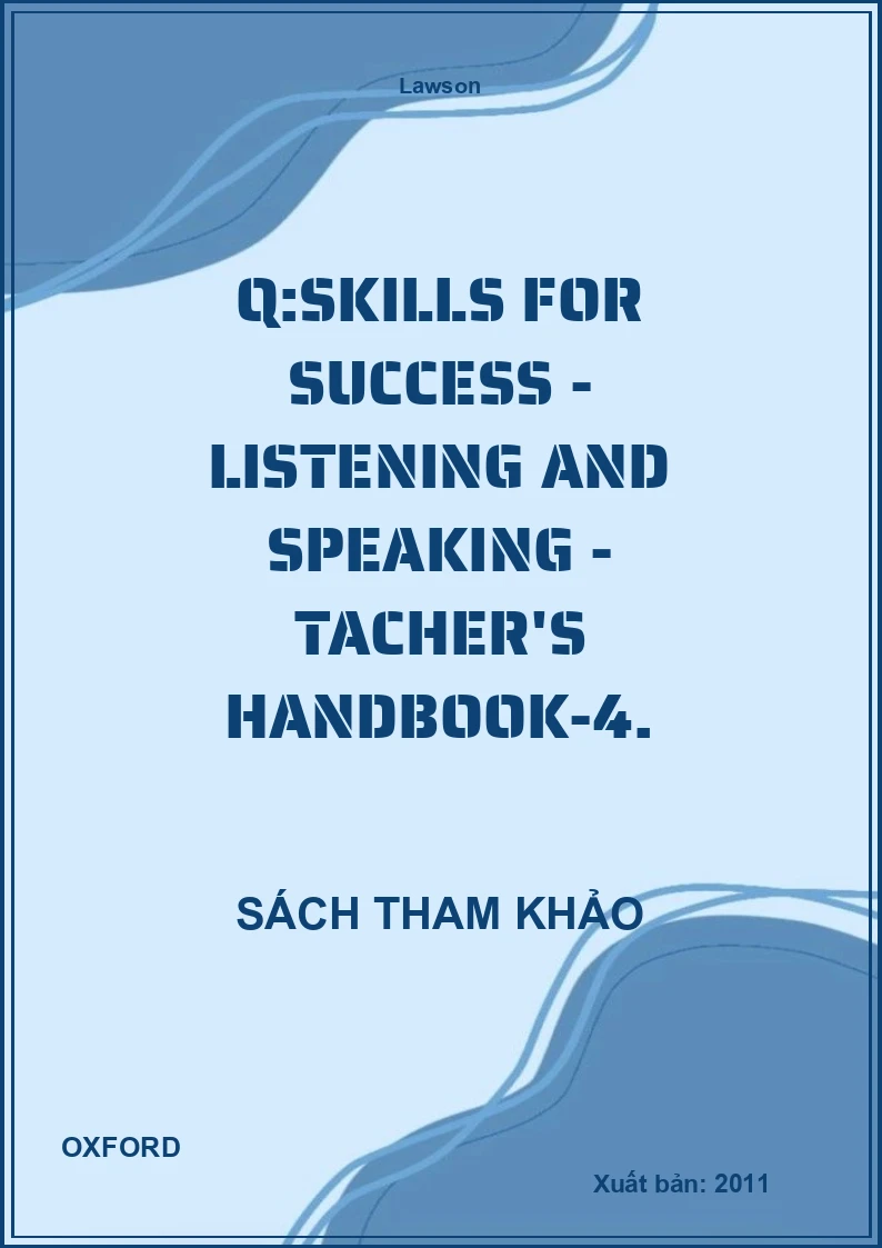 Q:Skills For Success - Listening And Speaking - Tacher'S Handbook-4.