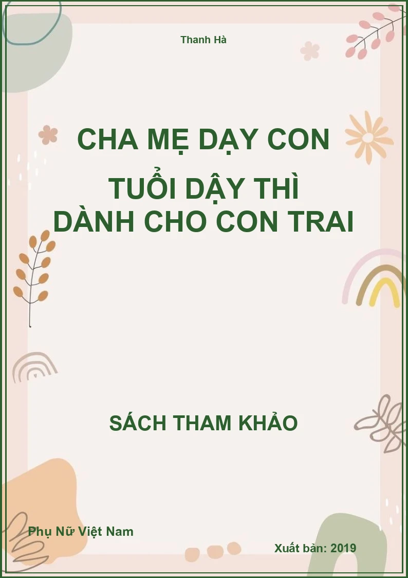 Cha Mẹ Dạy Con Tuổi Dậy Thì Dành Cho Con Trai