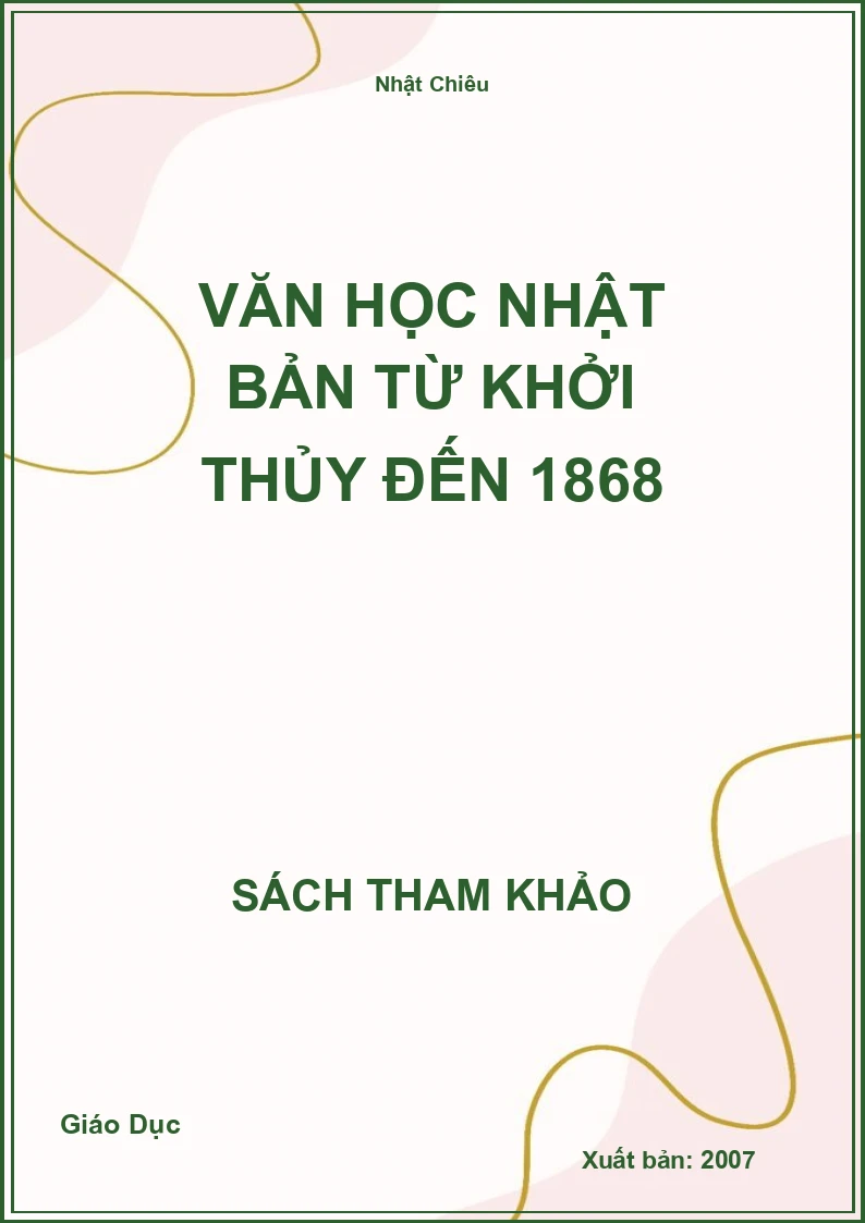 Văn Học Nhật Bản Từ Khởi Thủy Đến 1868