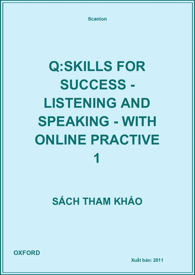 Q:Skills For Success - Listening And Speaking - With Online Practive 1
