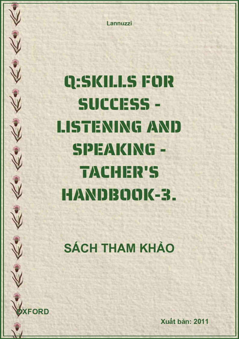 Q:Skills For Success - Listening And Speaking - Tacher'S Handbook-3.