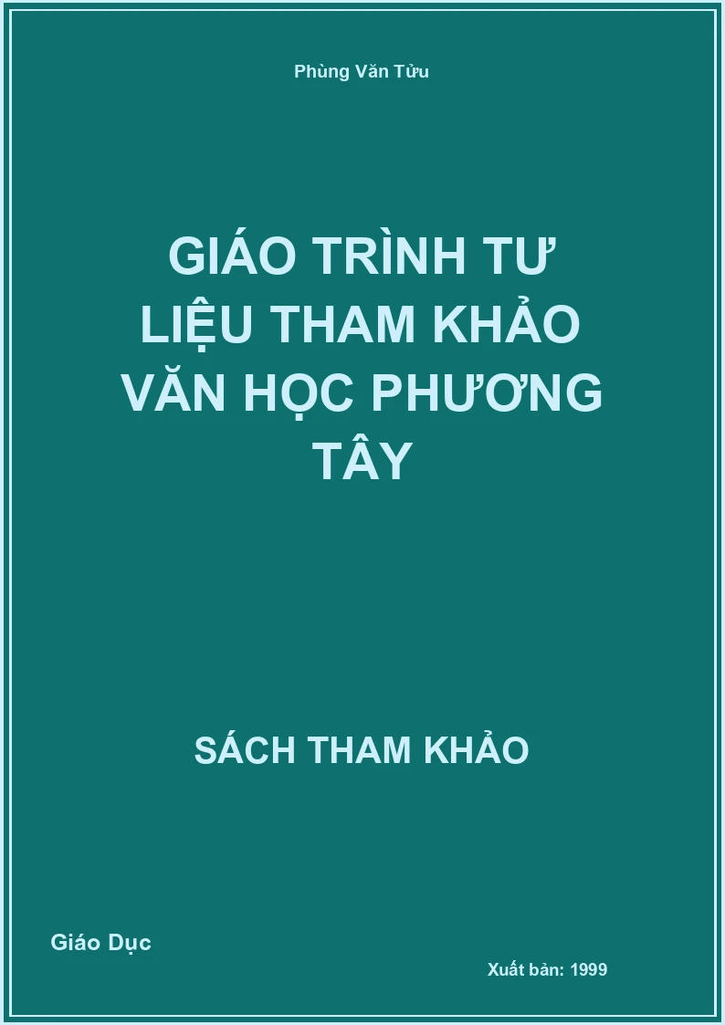 Giáo Trình Tư Liệu Tham Khảo Văn Học Phương Tây