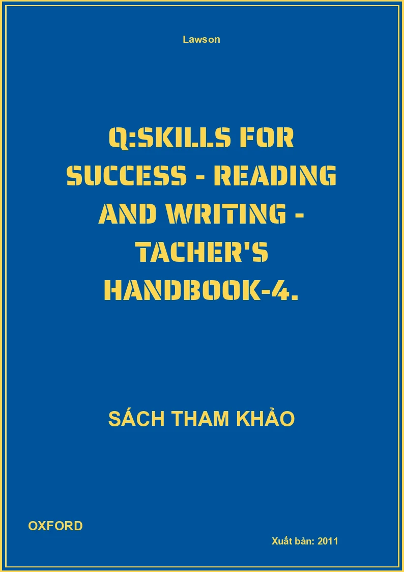 Q:Skills For Success - Reading And Writing - Tacher'S Handbook-4.