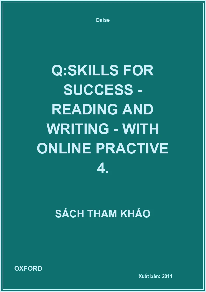 Q:Skills For Success - Reading And Writing - With Online Practive 4.
