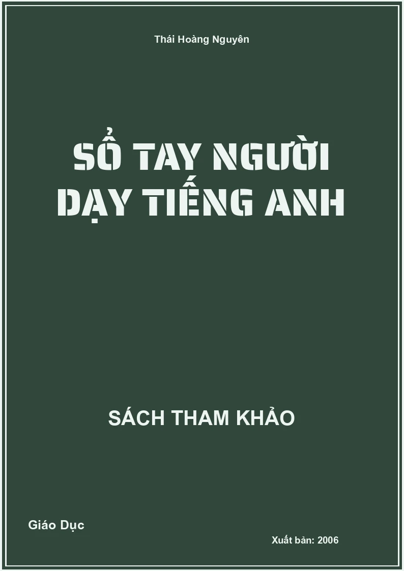 Sổ Tay Người Dạy Tiếng Anh