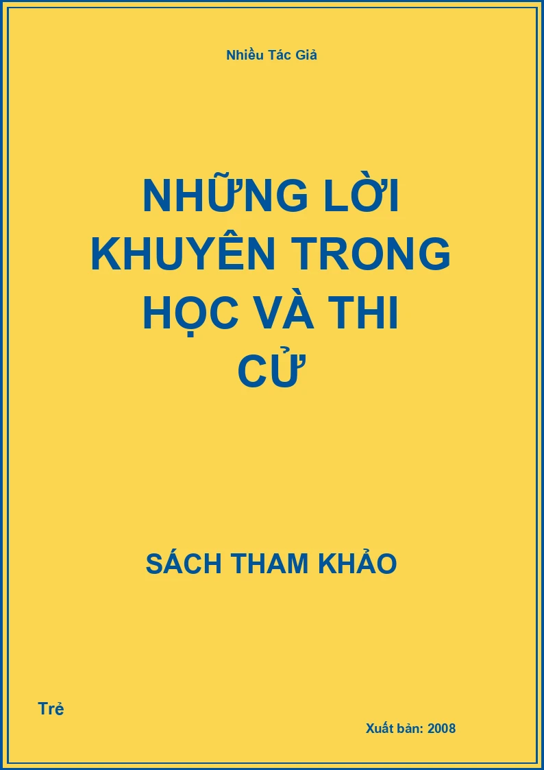 Những Lời Khuyên Trong Học Và Thi Cử