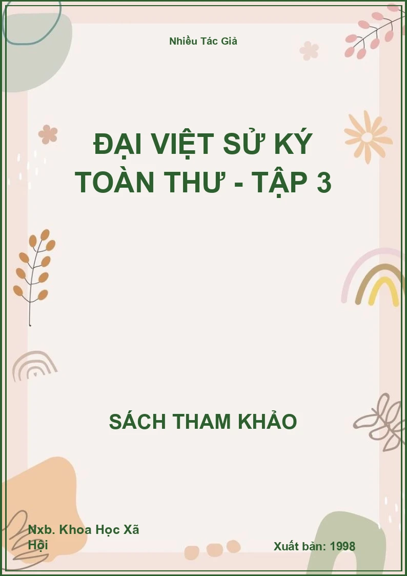Đại Việt Sử Ký Toàn Thư - Tập 3