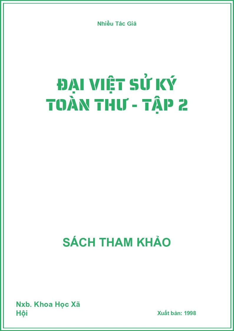 Đại Việt Sử Ký Toàn Thư - Tập 2