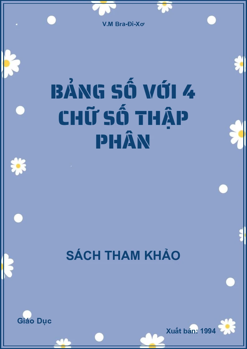 Bảng Số Với 4 Chữ Số Thập Phân