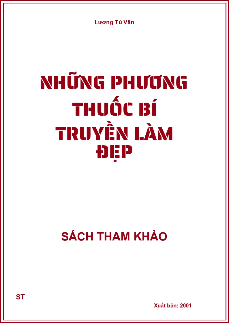 Những Phương Thuốc Bí Truyền Làm Đẹp