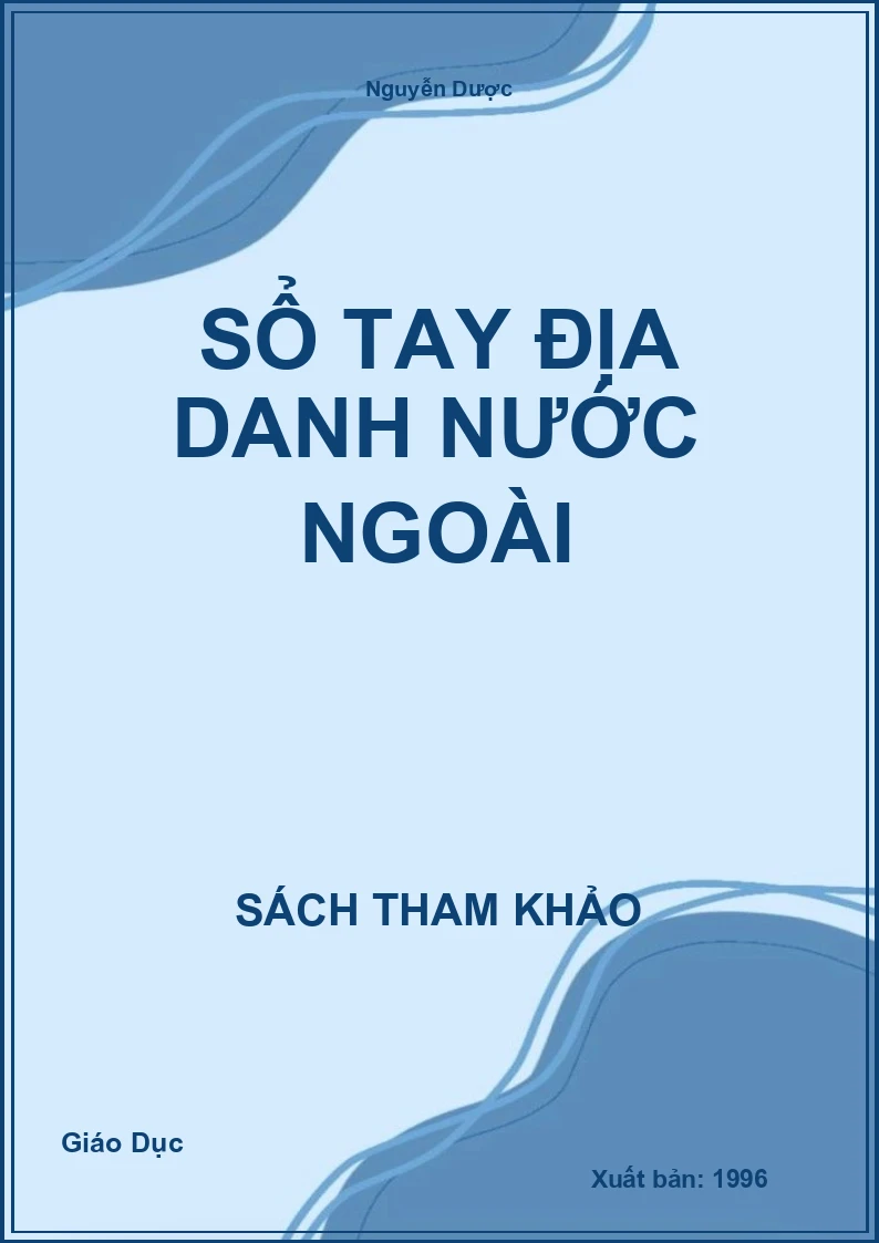 Sổ Tay Địa Danh Nước Ngoài