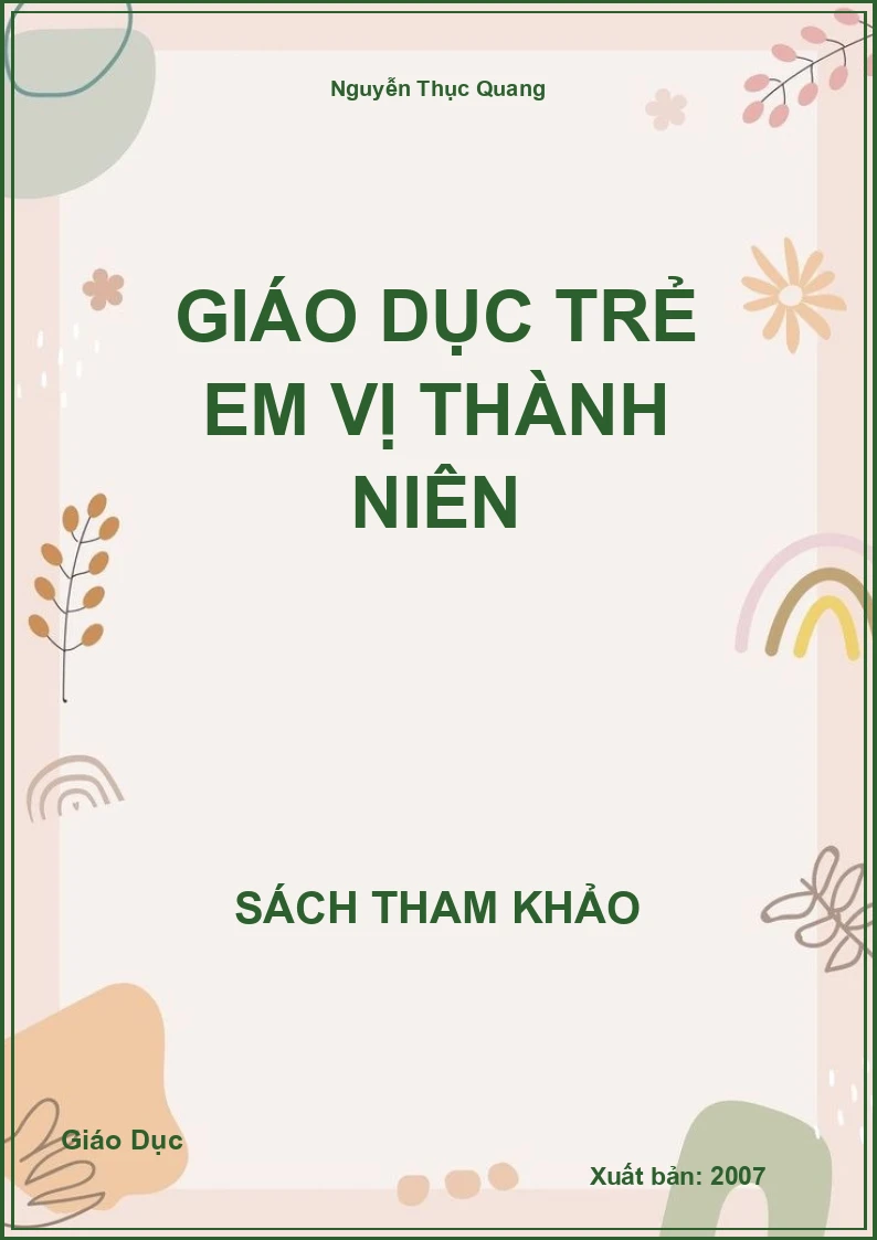 Giáo Dục Trẻ Em Vị Thành Niên