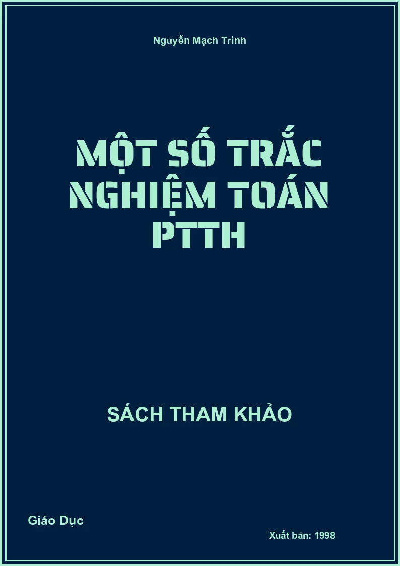Một Số Trắc Nghiệm Toán Ptth