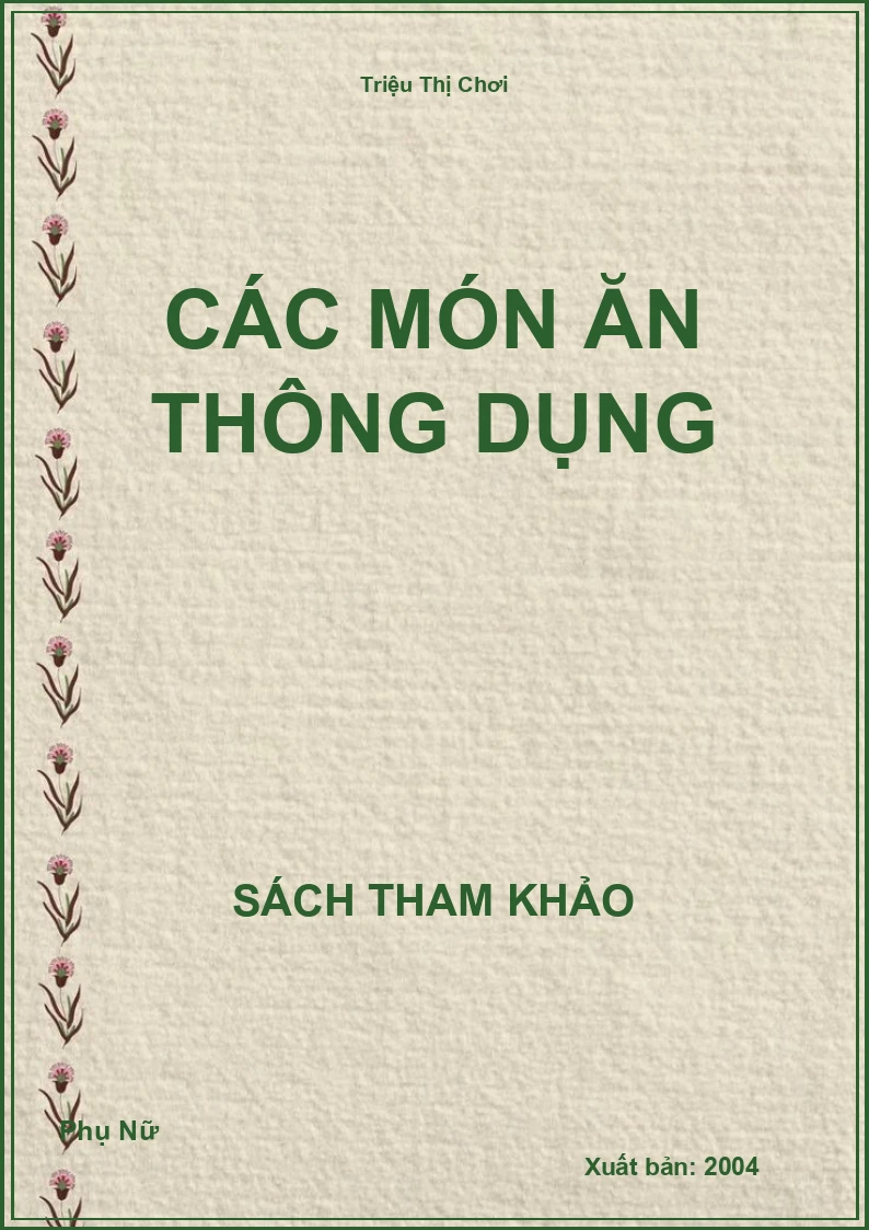 Các Món Ăn Thông Dụng