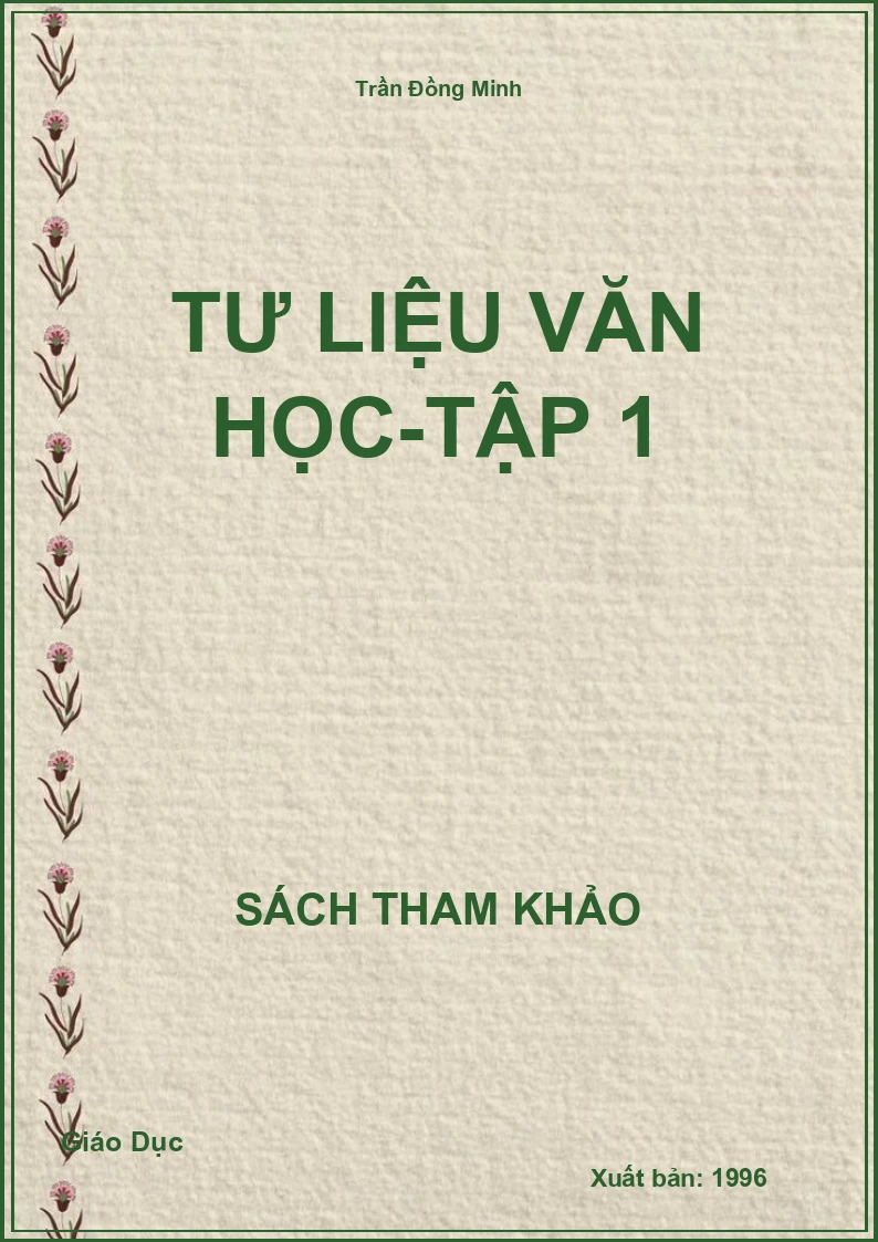 Tư Liệu Văn Học-Tập 1