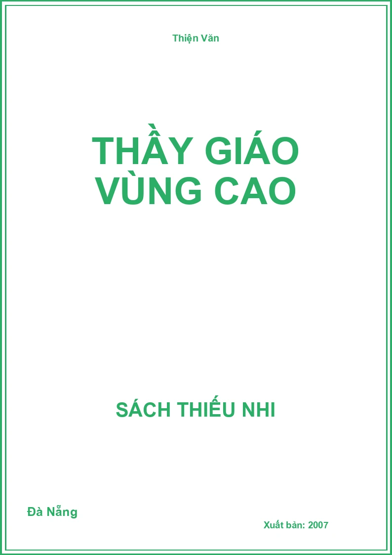 Thầy Giáo Vùng Cao