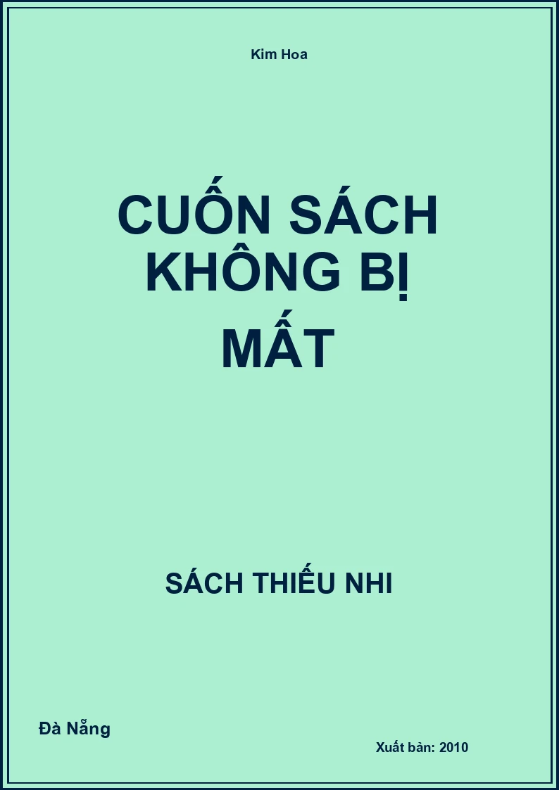 Cuốn Sách Không Bị Mất
