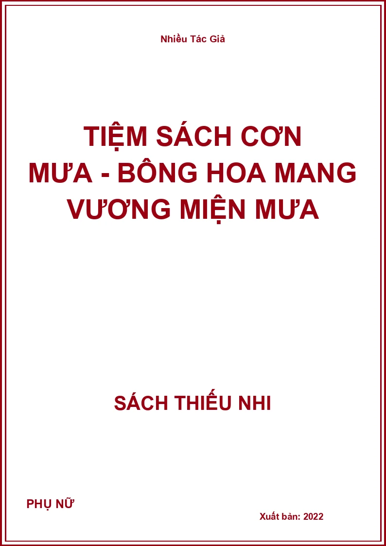 Tiệm Sách Cơn Mưa - Bông Hoa Mang Vương Miện Mưa