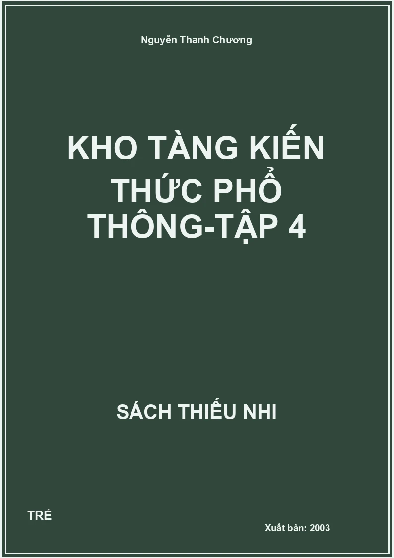 Kho Tàng Kiến Thức Phổ Thông-Tập 4
