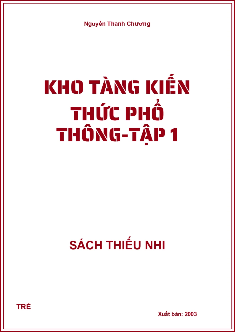 Kho Tàng Kiến Thức Phổ Thông-Tập 1