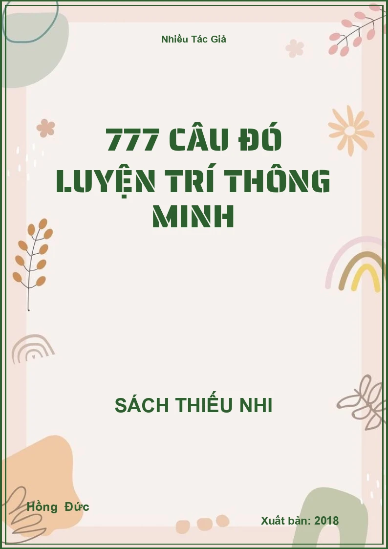 777 Câu Đó Luyện Trí Thông Minh