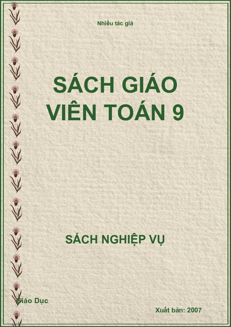 Sách giáo viên Toán 9