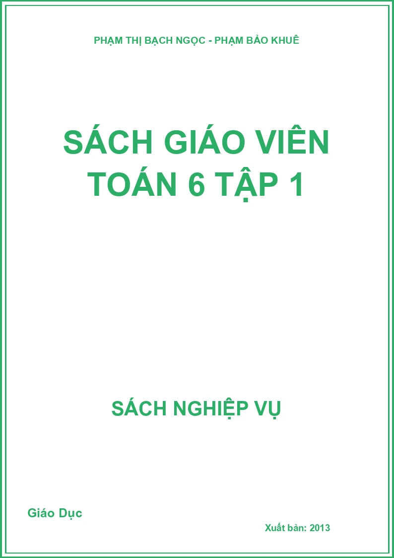 Sách giáo viên Toán 6 Tập 1