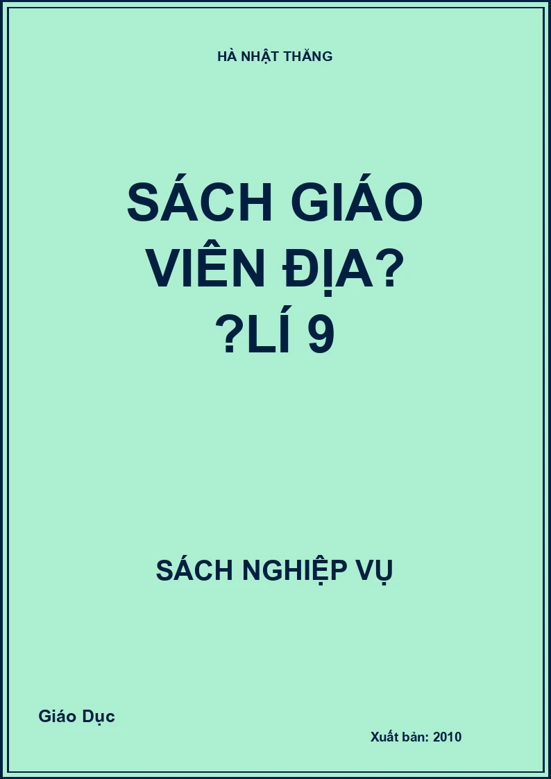 Sách giáo viên Địa lí 9