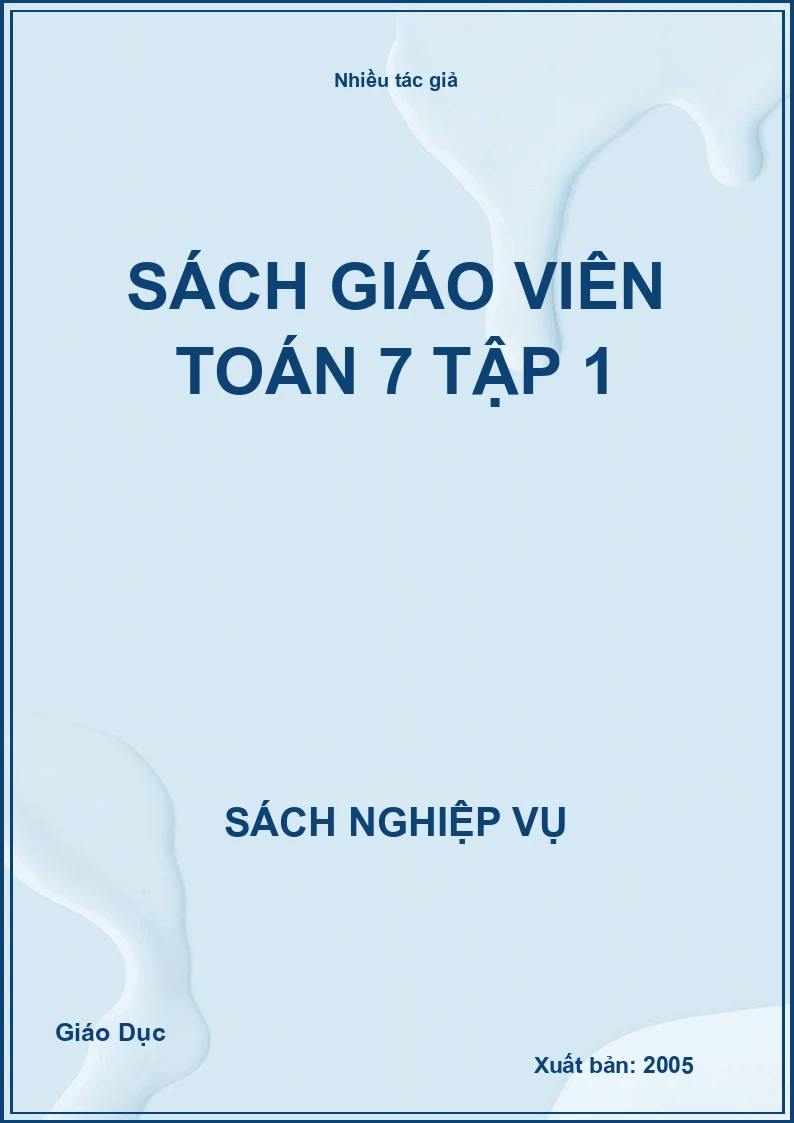 Sách giáo viên Toán 7 Tập 1