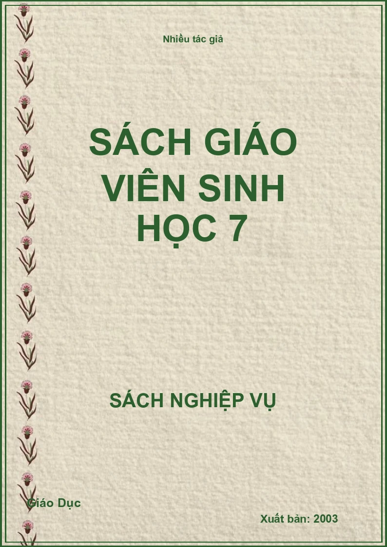 Sách giáo viên Sinh học 7