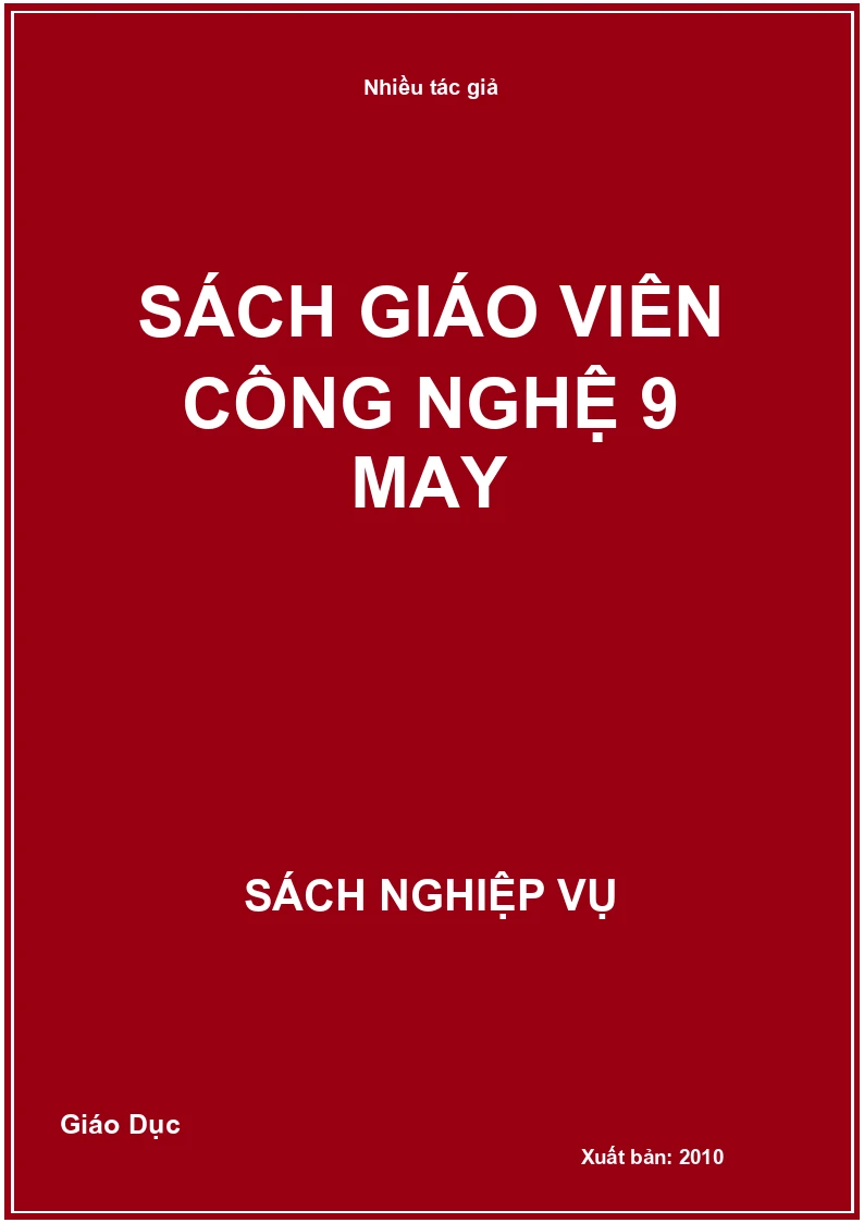 Sách giáo viên Công nghệ 9 May