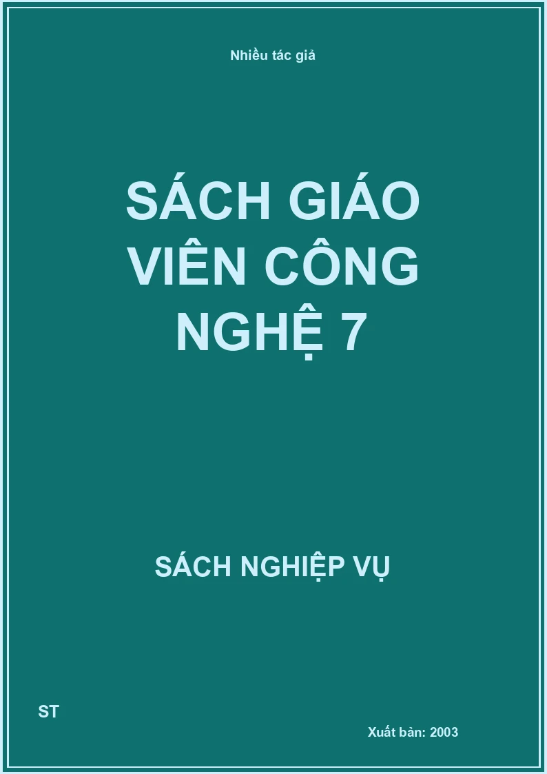 Sách giáo viên Công nghệ 7