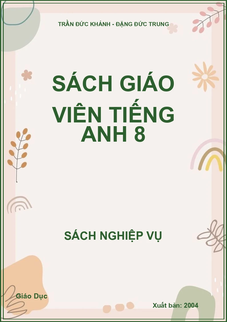 Sách giáo viên Tiếng anh 8