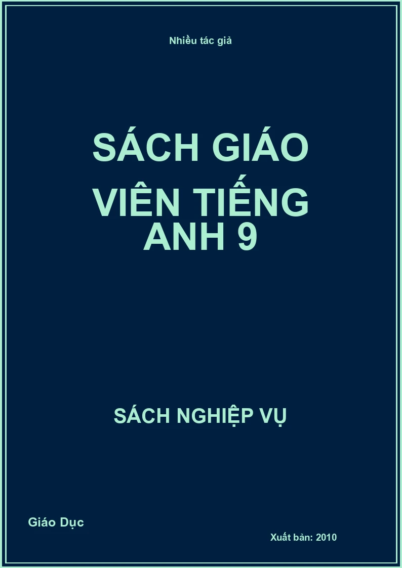 Sách giáo viên Tiếng anh 9