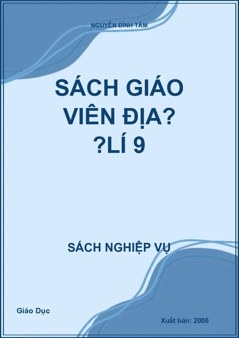 Sách giáo viên Địa lí 9