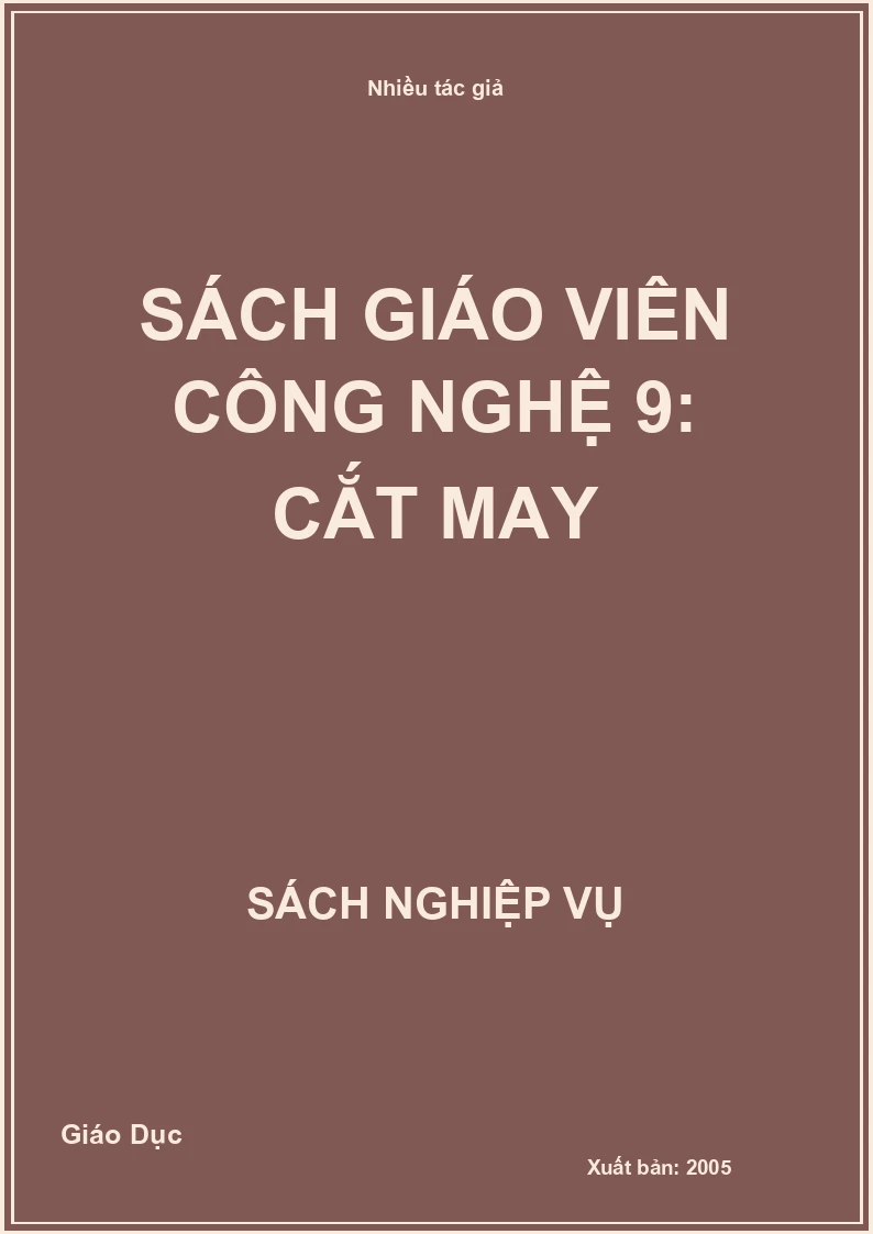 Sách giáo viên Công nghệ 9: Cắt may