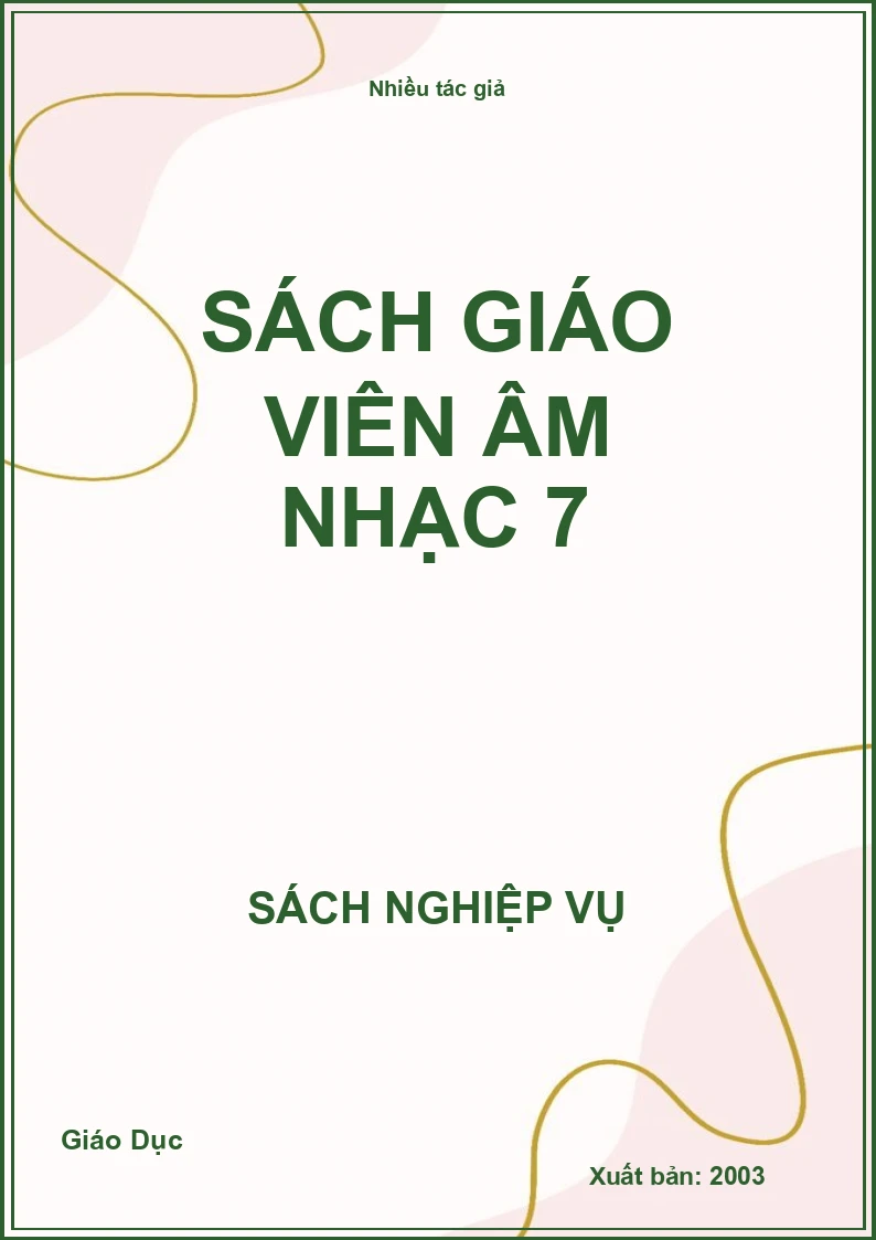 Sách giáo viên Âm nhạc 7