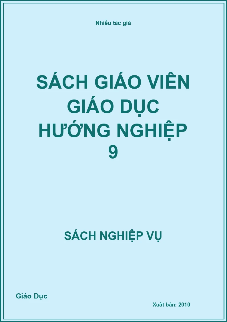 Sách giáo viên Giáo dục hướng nghiệp 9