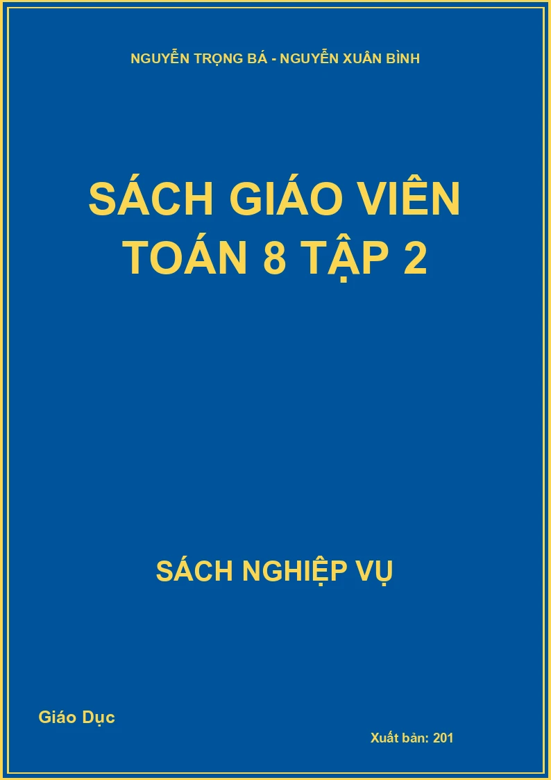 Sách giáo viên Toán 8 Tập 2