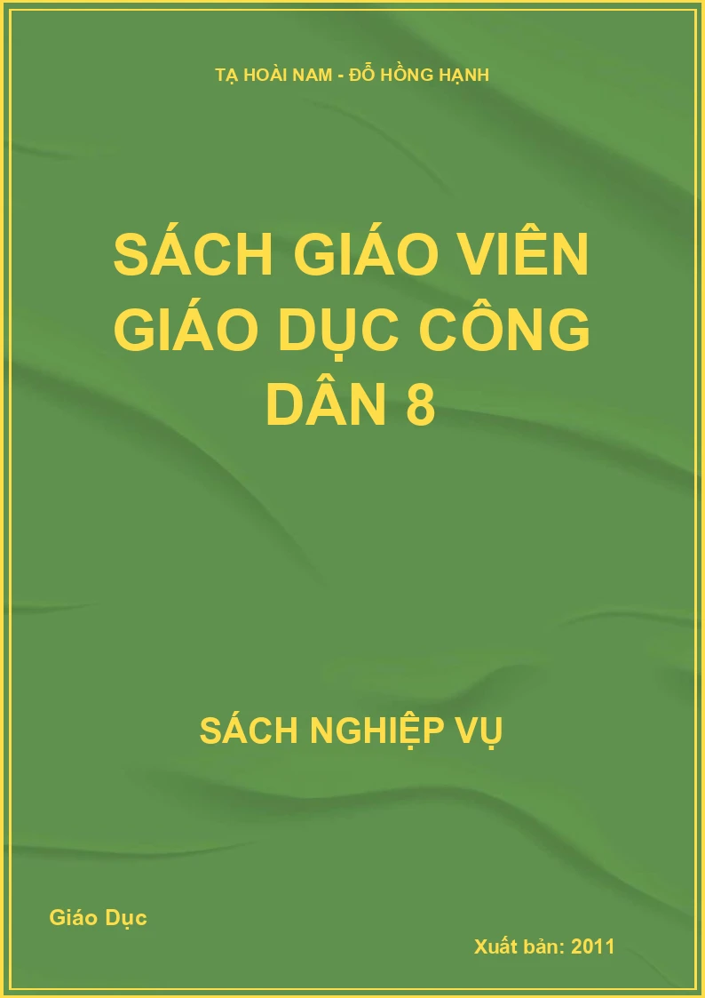 Sách giáo viên Giáo dục công dân 8
